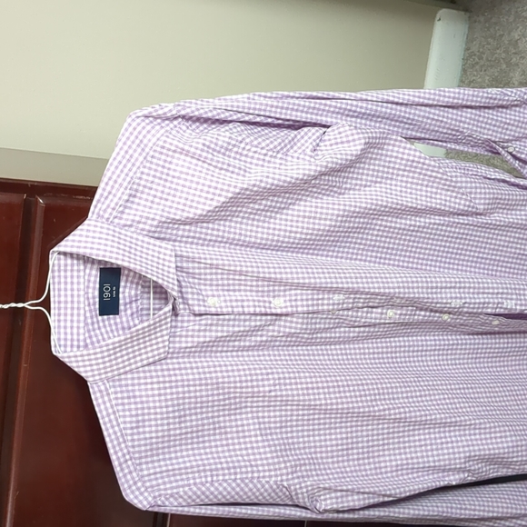 Nordstrom Brand 1901 Trim Fit Men's Large Dress shirt 17 33/34 Pattern - Picture 2 of 4